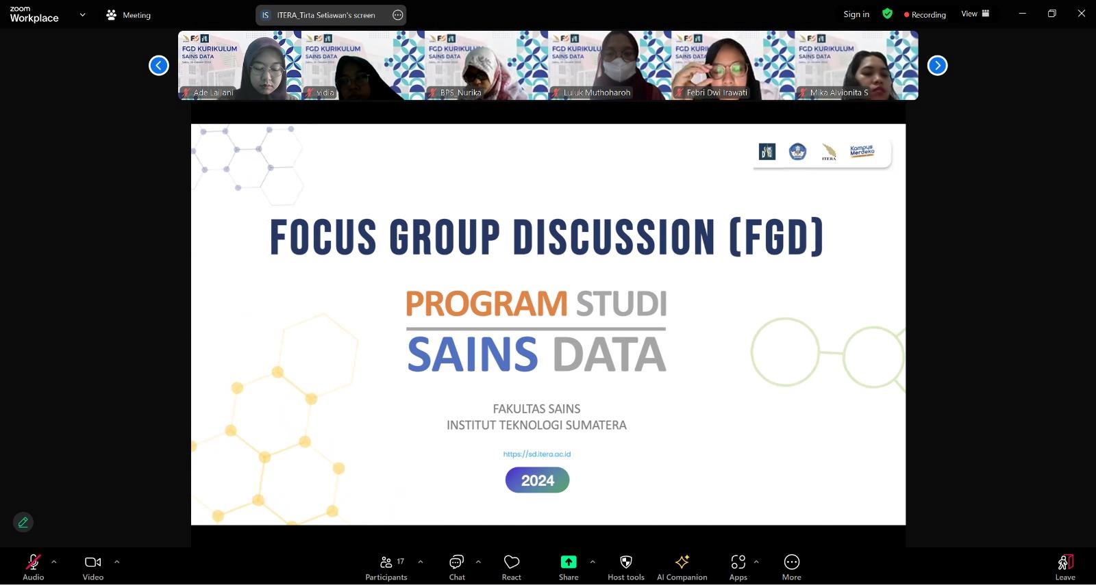 Read more about the article Sukses! Diskusi Kelompok Terumpun Kurikulum Program Studi Sains Data Bersama Stakeholder Industri Hasilkan Ide Baru untuk Pengembangan Kompetensi Mahasiswa
